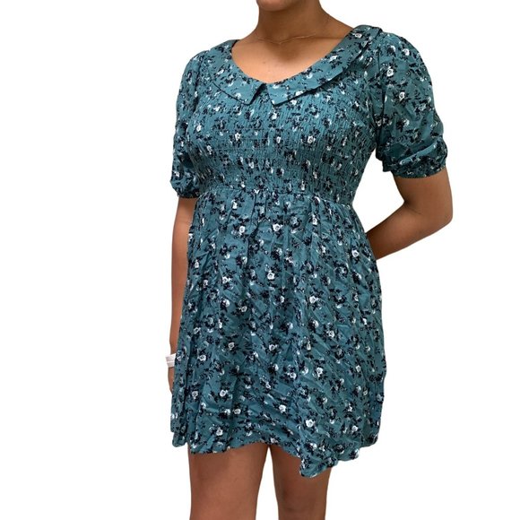 Size Small Womens Speechless Puff Sleeve Sage Floral Dress - Picture 2 of 7